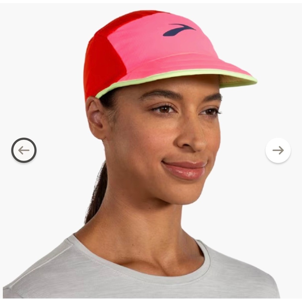 Brooks Lightweight Packable Running Hat Cherry Tomato Neo Pink  OSFA